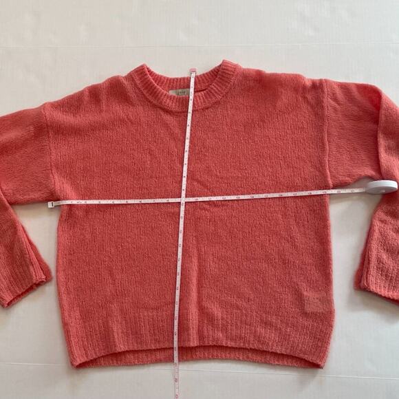 Joie Coral/Pink Wool Blend Long Sleeve Crew Neck Sweater with Button/Cuff S - Picture 10 of 12